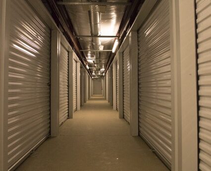 Interior hallway of storage units